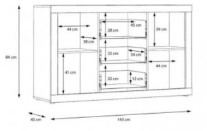 Komoda TANVIR TNVK231 Dąb Riviera / Uni Wolfram Grey