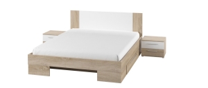Łóżko 140 VERA 80, dąb sonoma/biały