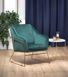 Fotel SOFT3, zielony/złoty