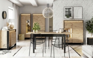 Stół rozkładany QUANT QA-10 dąb artisan/czarny