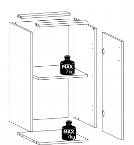 Szafka dolna LINEA D40, szary-biały mat