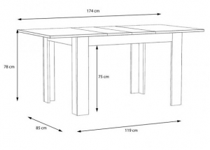 Stół MAXIMUS TMST142, COMANO PLUM 