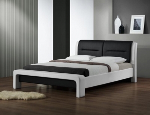 Łóżko CASSANDRA 160 biało/czarne