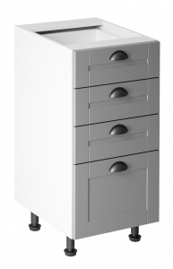 Szafka dolna LINEA D40S4, szary/biały