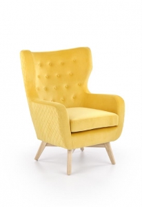 Fotel MARVEL żółto / naturalny