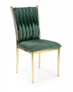 Krzesło K436 ciemna zieleń  / złoty