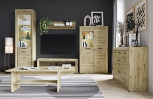 Regał z lustrem SAPORI 1d, dąb navarra