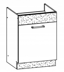 Szafka pod zlew 60 MODENA MD18, buk/biały połysk