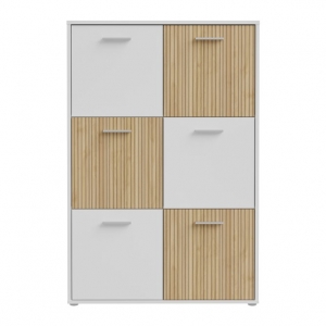 Komoda QUADRO 2 QDRK421, biały / dąb lamelowy jasny